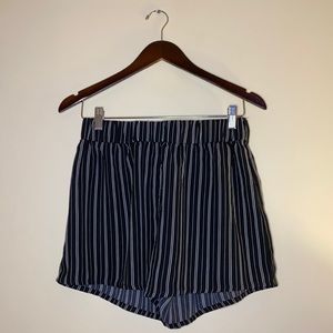 Black and White Pinstripe Shorts